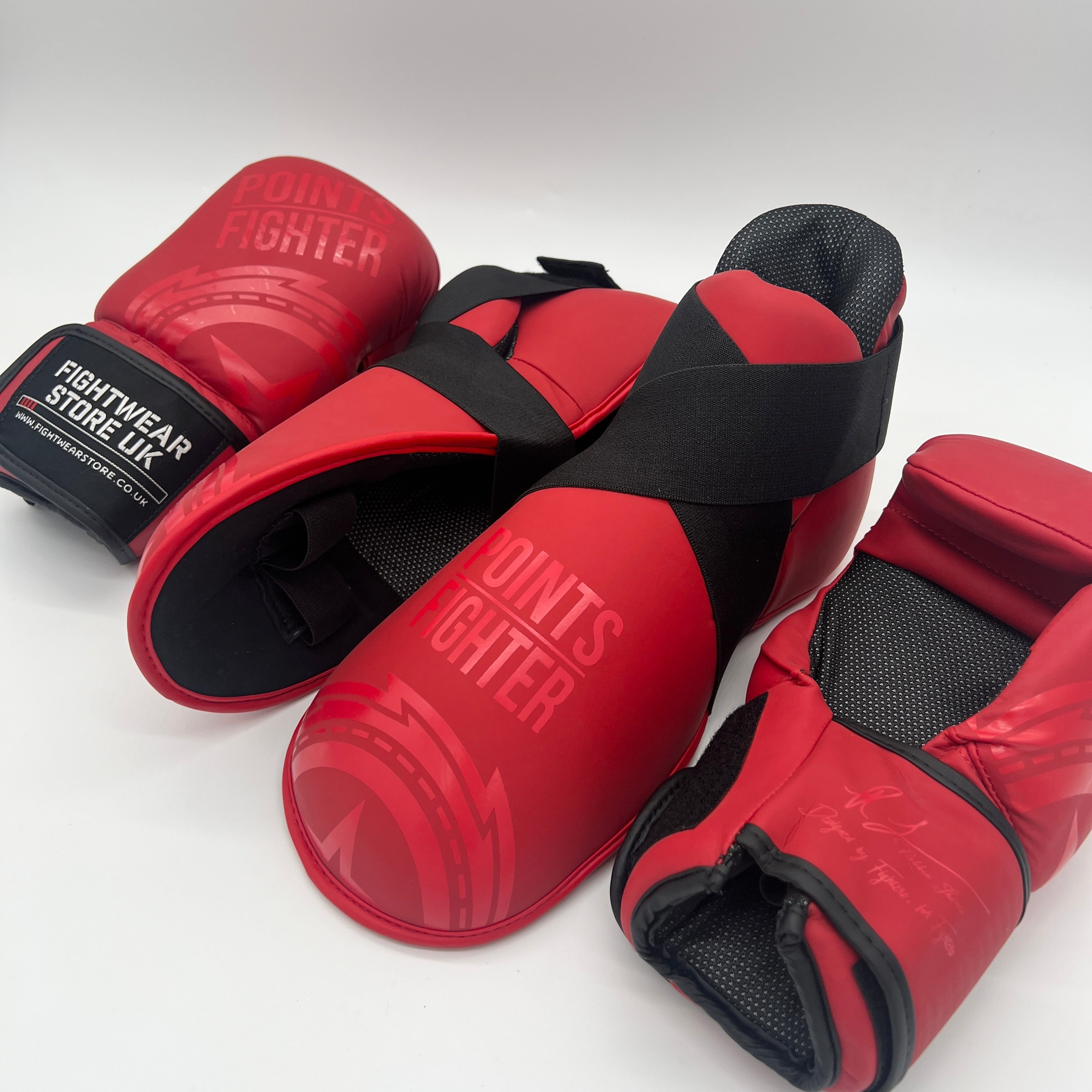 ROBBIE LAVOIE X POINTS FIGHTER Evolution Open Hand Semi Contact Gloves - Matte Red
