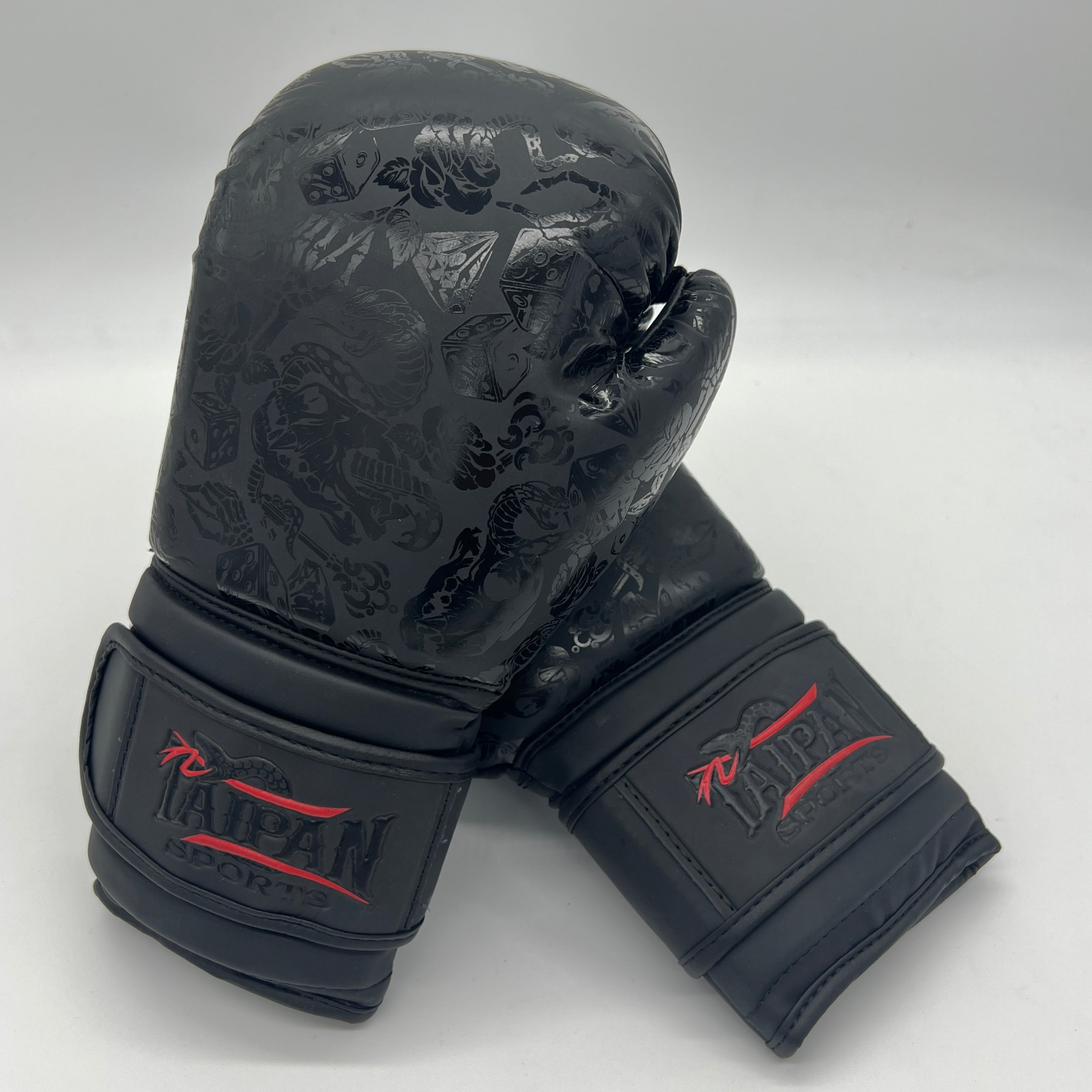 Black Spot Gloss Cobra Strike Boxing Gloves - Taipan Sports