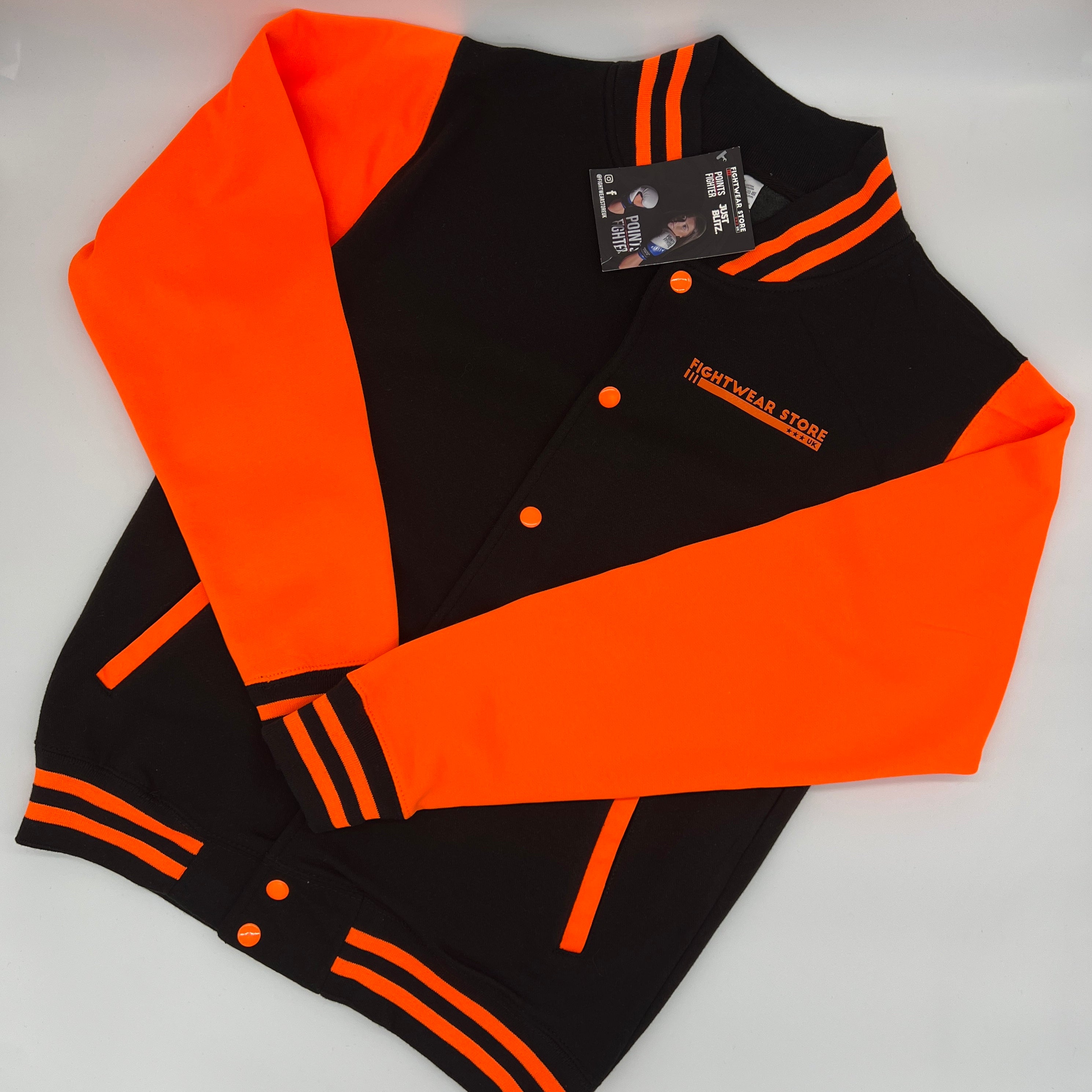 Points Fighter Varsity Jacket - Neon Orange
