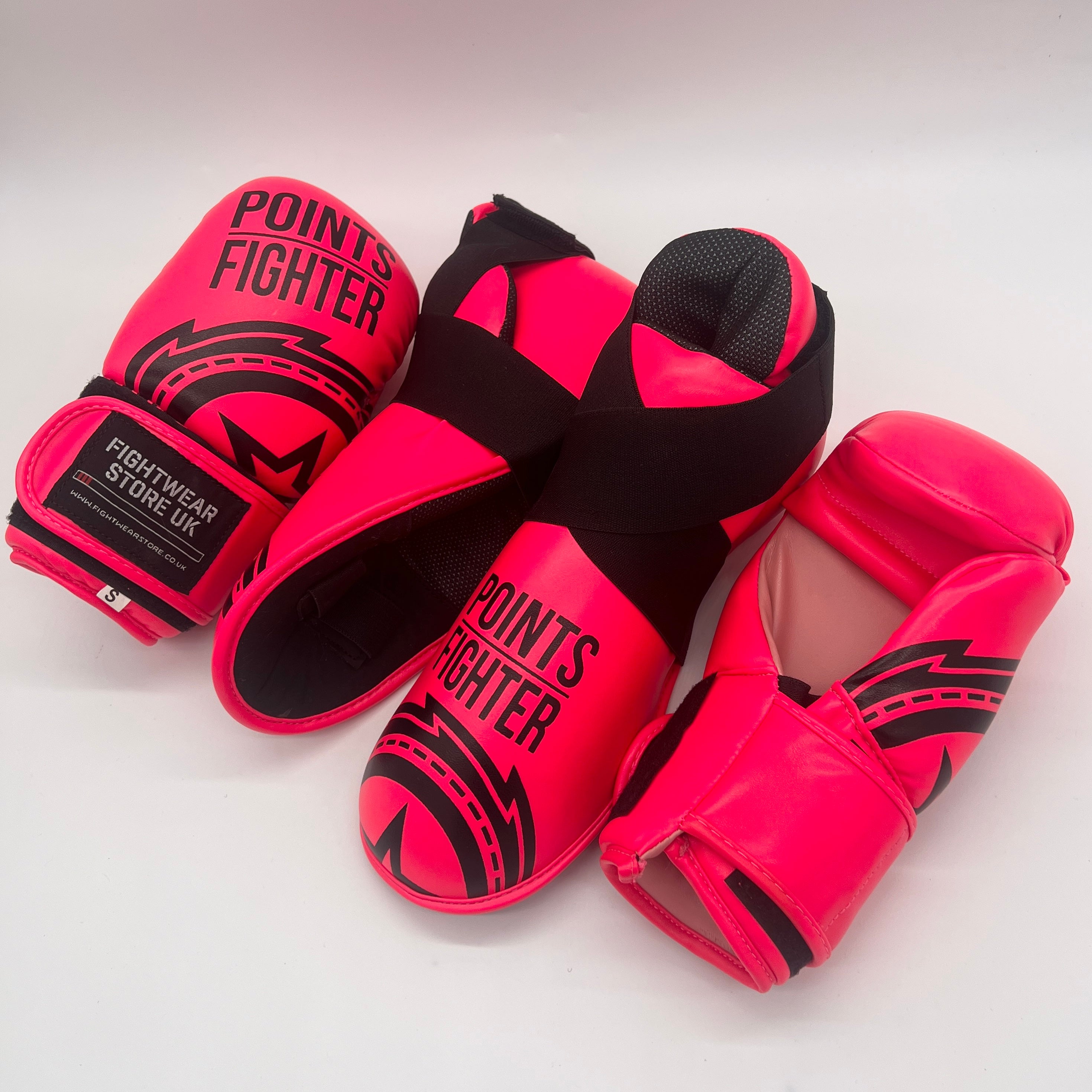 POINTS FIGHTER PRO-2 Open Hand Semi Contact Gloves - Neon Pink