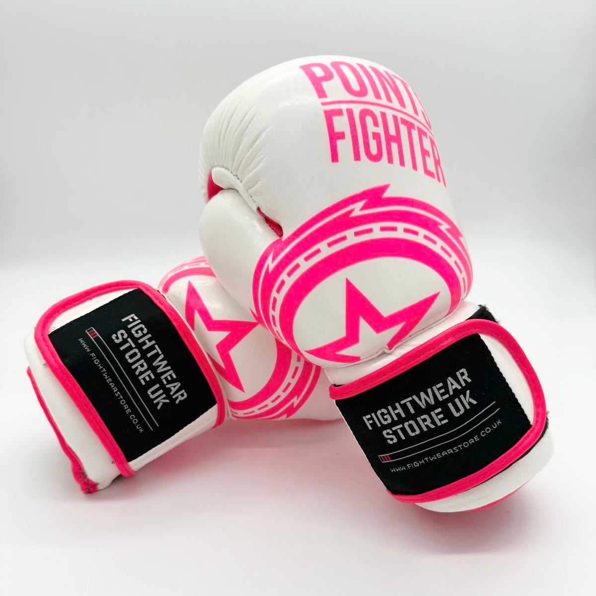 Points Fighter - Evolution Open Hand Semi Contact Gloves - White/Pink