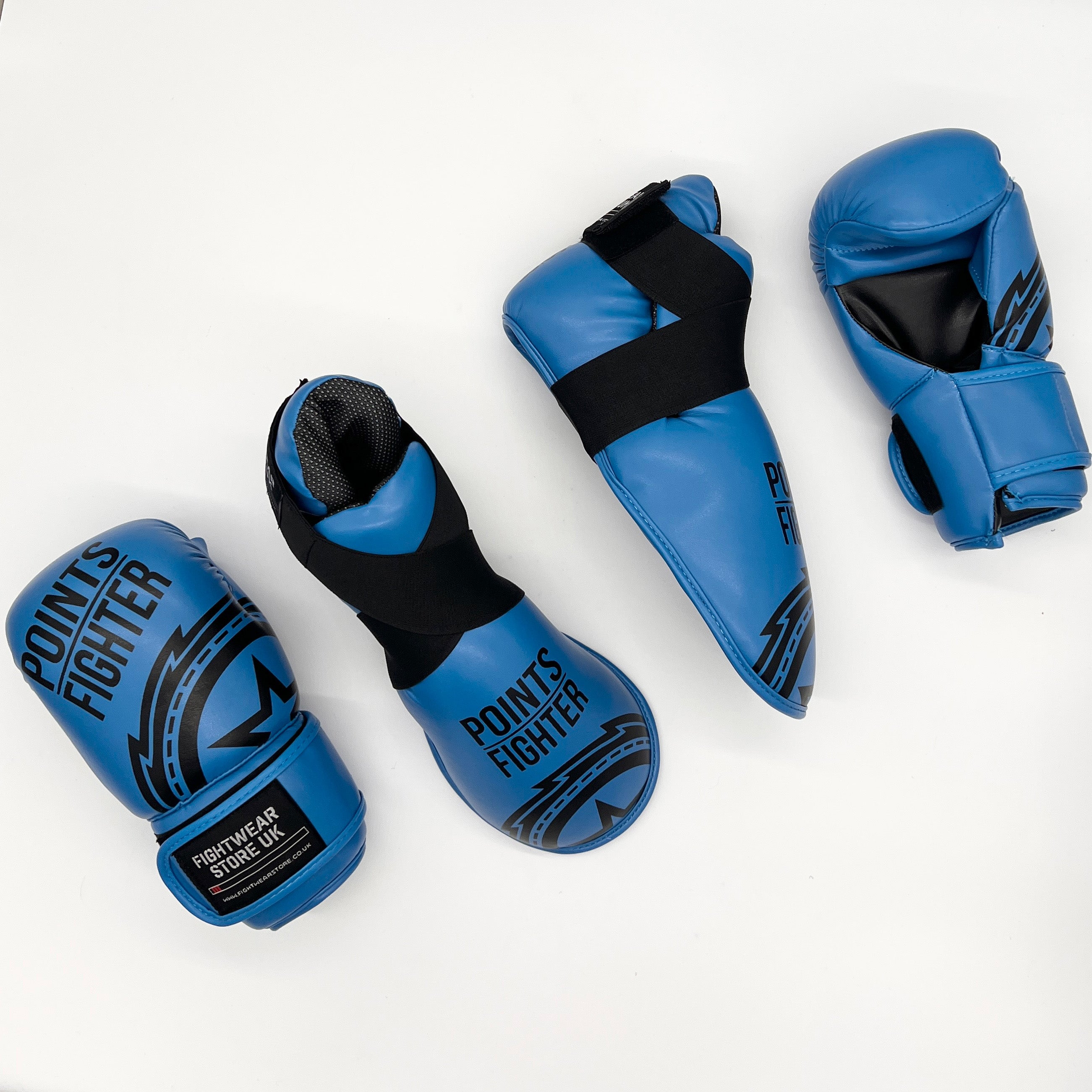 POINTS FIGHTER PRO-2 Open Hand Semi Contact Gloves - Electric Blue