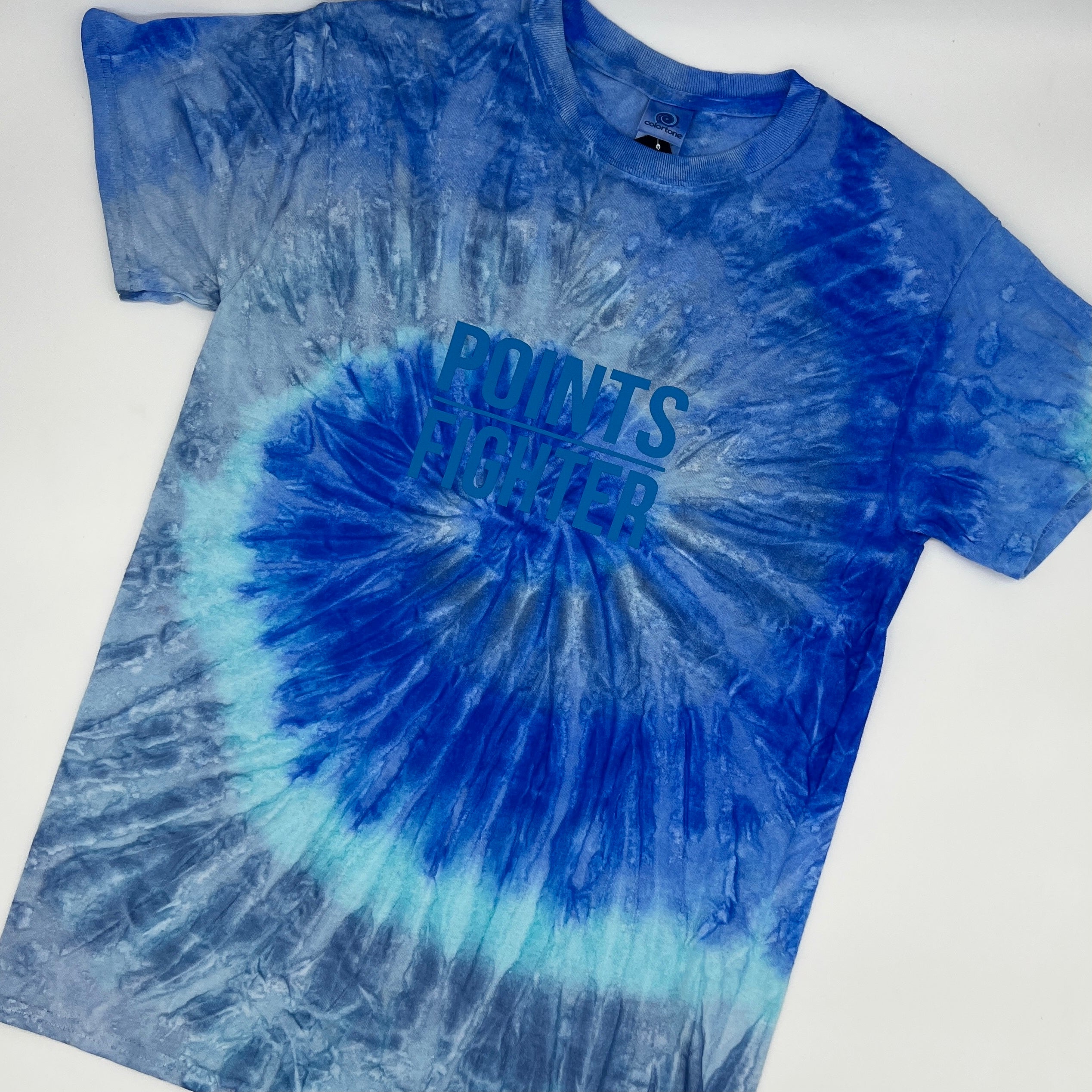 Points Fighter Tie-Dye T-Shirt - Ocean Blue